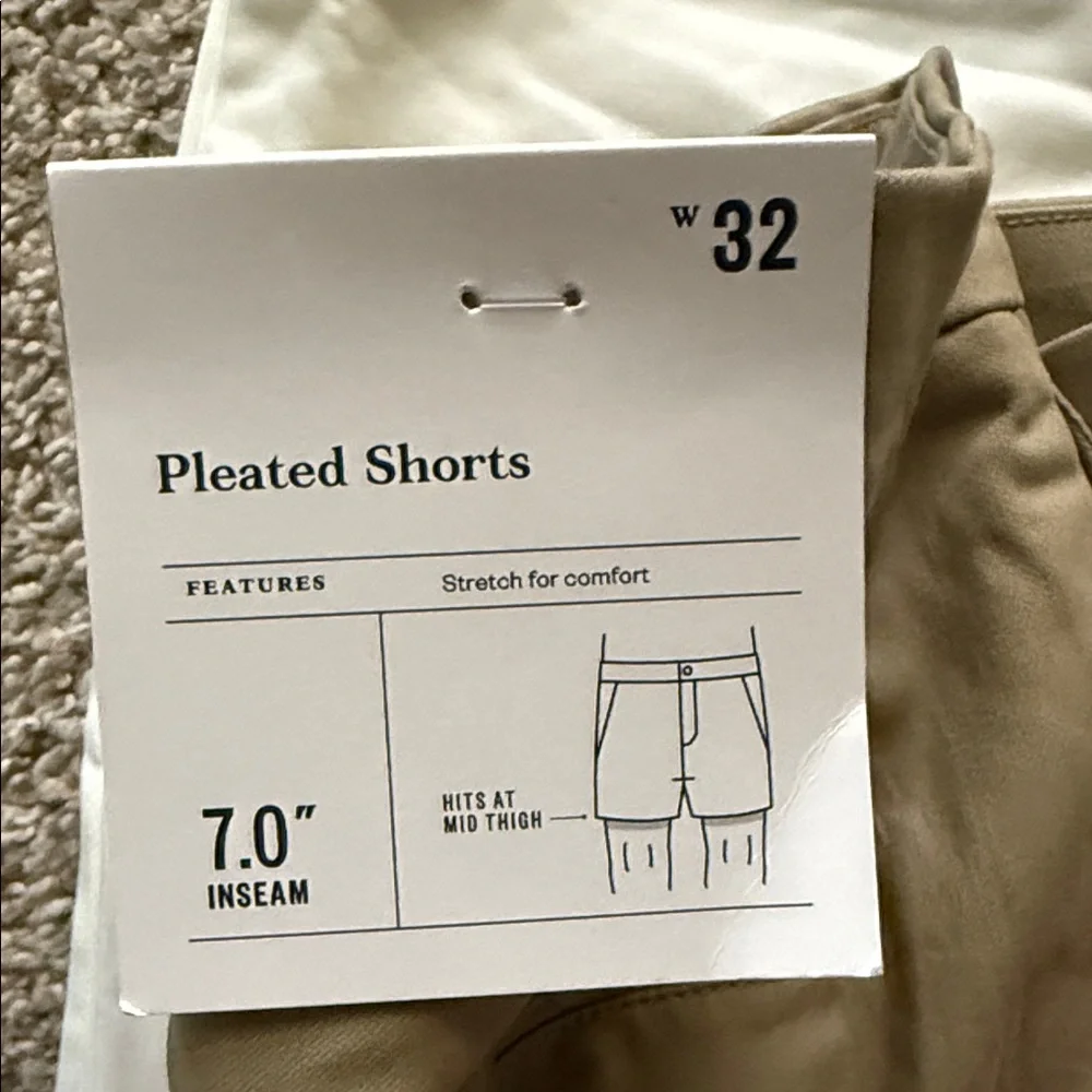 Goodfellow & Co tan and White Shorts bundle Sz 32 & champion Medium - Picture 3 of 11